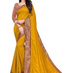 Mehrang Cotton Banarasi Silk Saree for Women With Unstitched Blouse Piece (YELLOW)