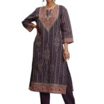Nayam By Lakshita Printed Straight Chanderi Straight Kurta Set with Dupatta for Women