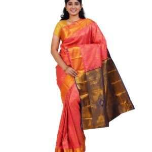 NIKSHAYA™ Trendy and Traditional electronic Jacquard Silk Saree with Unstitched Blouse Piece for Weddings, Festival and Special Occasions For Women (Rose Pink)