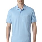 Louis Philippe Cotton Men's Solid Regular Fit T-Shirt (LPKWMRGBW35367_Blue, Large
