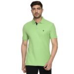 Men Athleisure Colour Fresh Regular Fit Polo T-Shirt-100% Combed Cotton-Moisture Wicking, Ultra Soft_60032_Green Mint_L