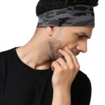 PAROPKAR Multi Sports Headbands Moisture Wicking Workout Headband, Sweatband for Running, Cycling, Football, Yoga, Hairband for Women and Men (Grey Army Headband)