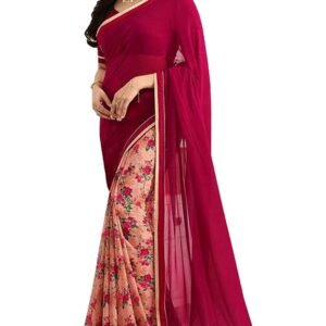madaefaks Saree Women's Blue Partywear Printed Saree