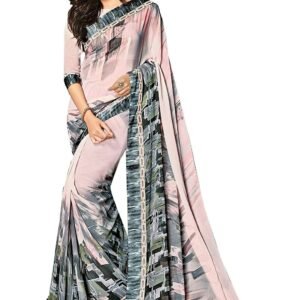 xfinitiveprovisom saree mart smart brand Women's Ruffle Saree Lycra Fabric With Blouse Piece